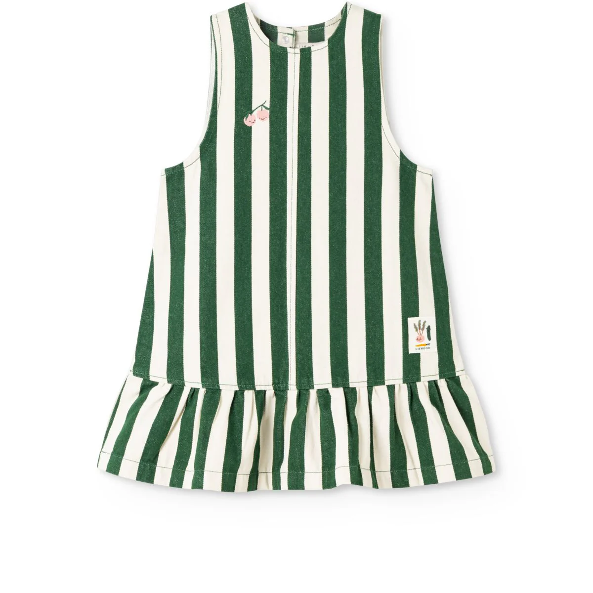 Angelica Stripe Denim Frill Dress - Y/D stripe Eden / Sandy