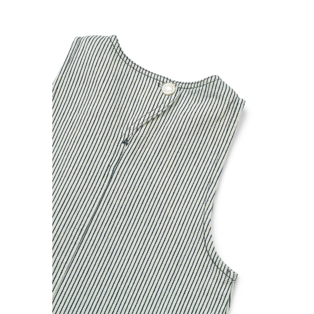 Angelica Striped Denim Frill Dress - Classic navy / Creme de la creme - Image 3