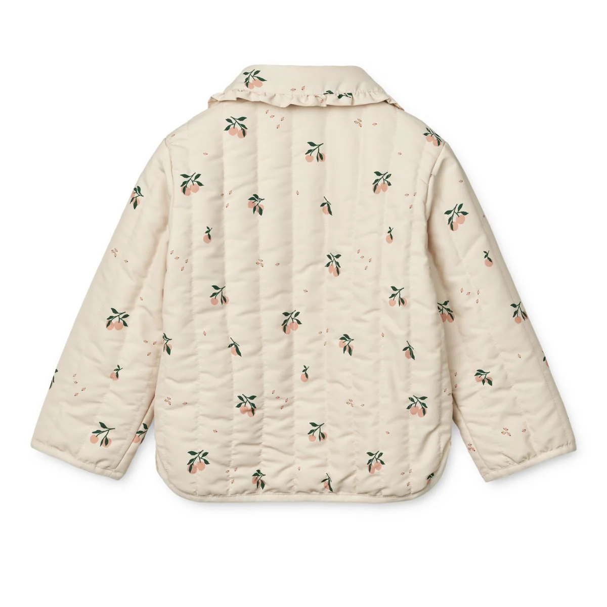 Bea Quilted Jacket With Frill Collar - Peach / Sea shell - Image 2