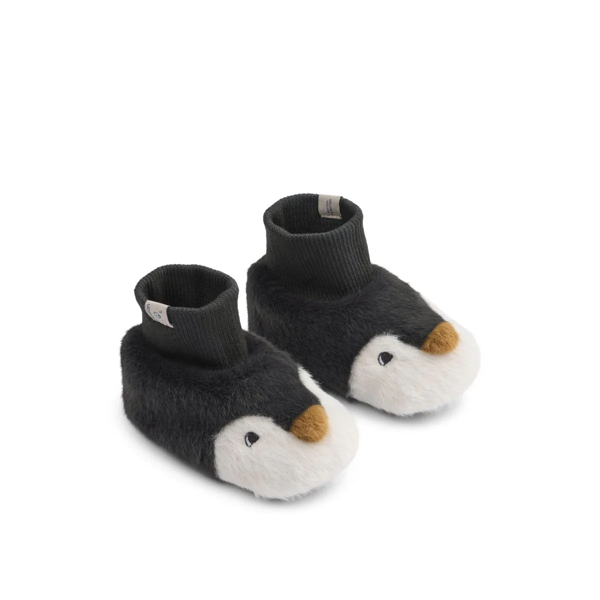 Beth Penguin Plush Slippers - Sandy / Dark grey