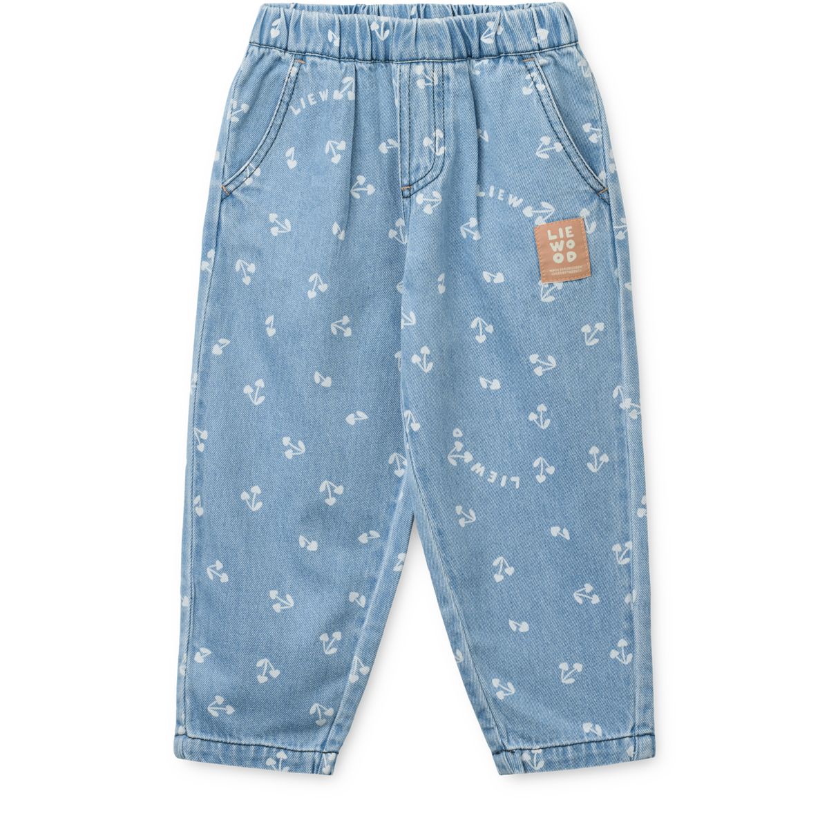 Borris Light Print Denim Pants - Cherry heart sandy / Denim