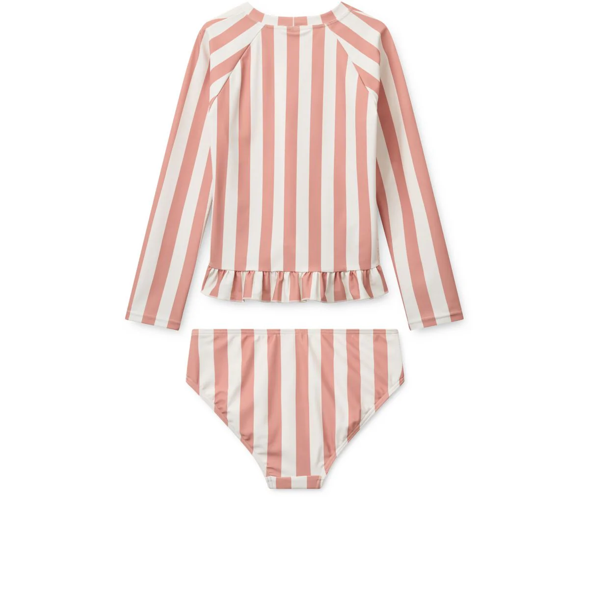 Dagny Striped Swim Set - Coral blush / creme de la creme stripe - Image 2