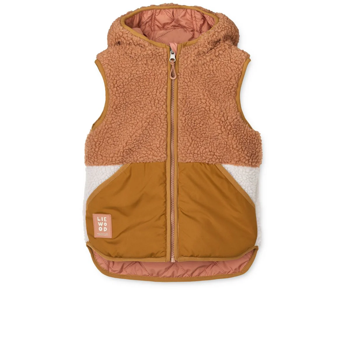 Diana Reversible Pile Vest - Tuscany rose mix