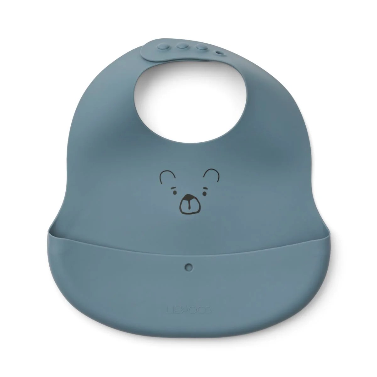 EMBER Printed Bib 2-pack - Mr Bear dove blue / whale blue - Image 3