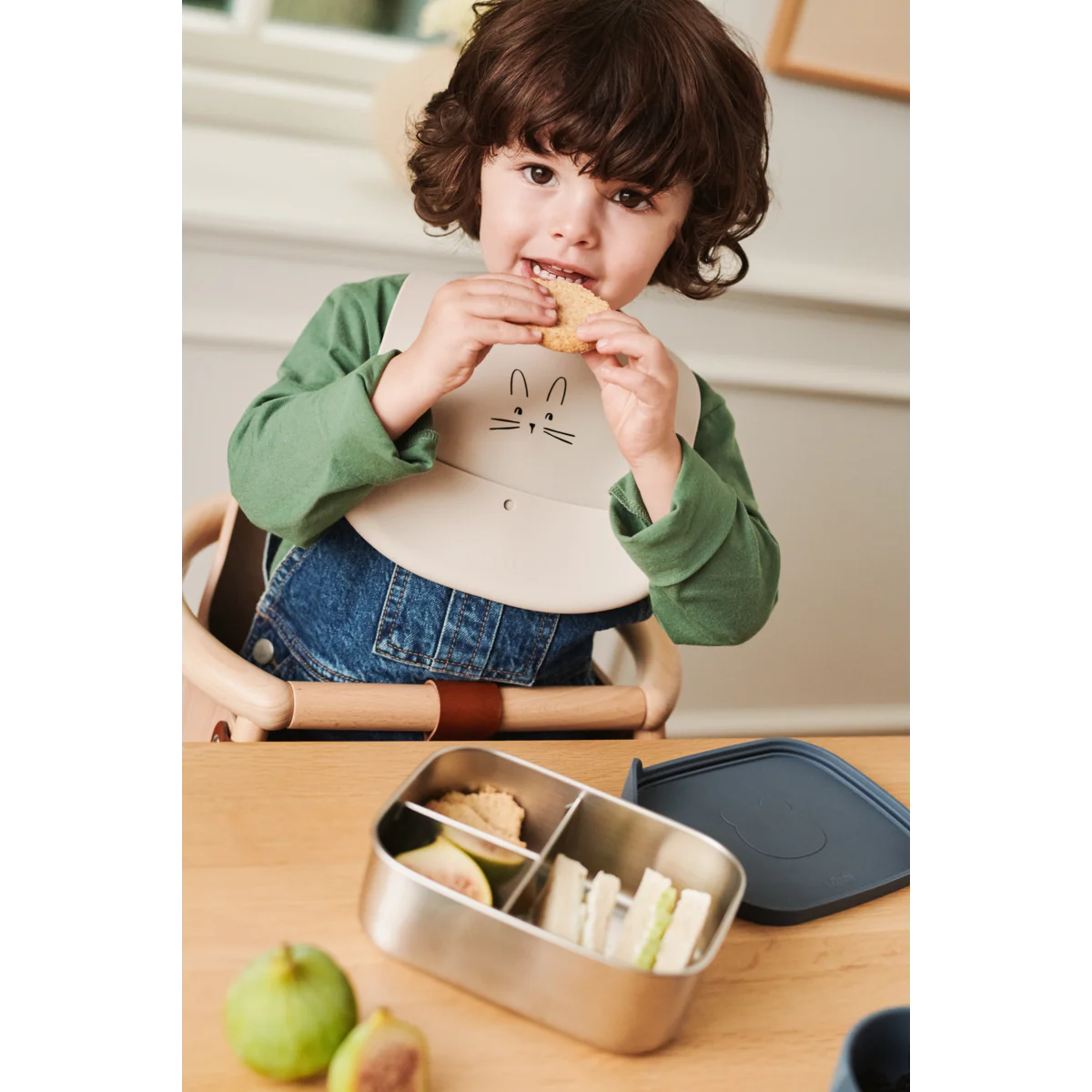 EMBER Printed Bib 2-pack - Rabbit Sandy / Oat - Image 6