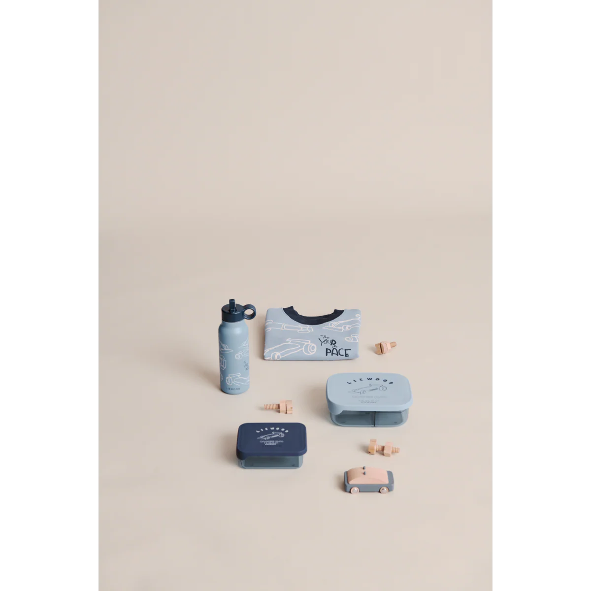 FALK Water Bottle 350 ml - Race cars / Beach blue - Image 3