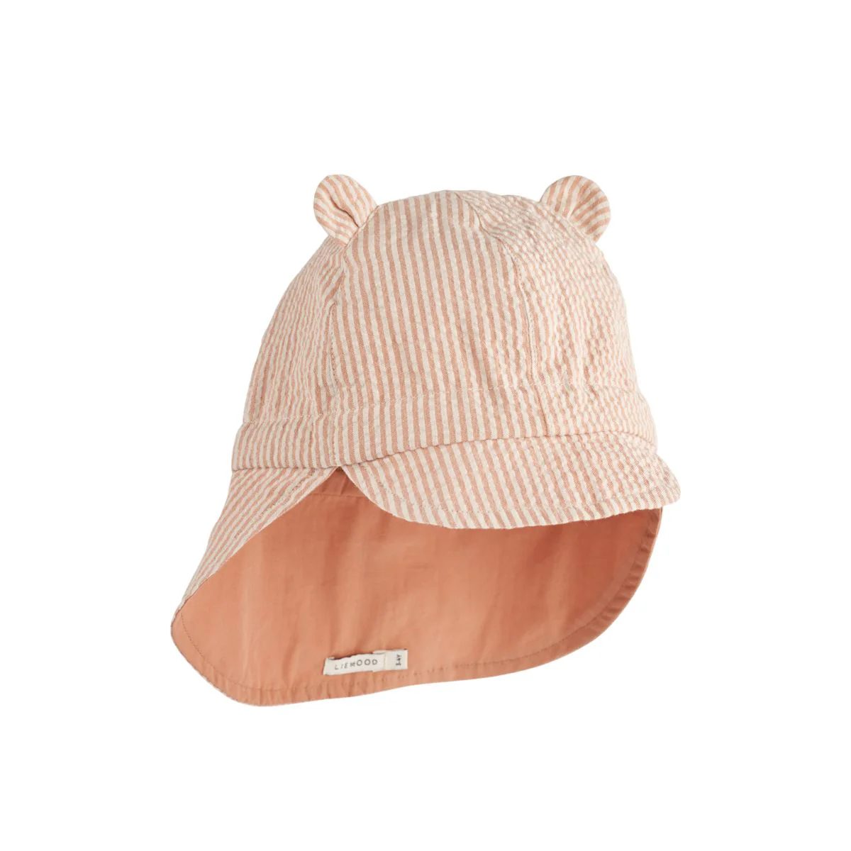 Gorm Seersucker Sun Hat - Y/D Stripe Tuscany rose / Sandy