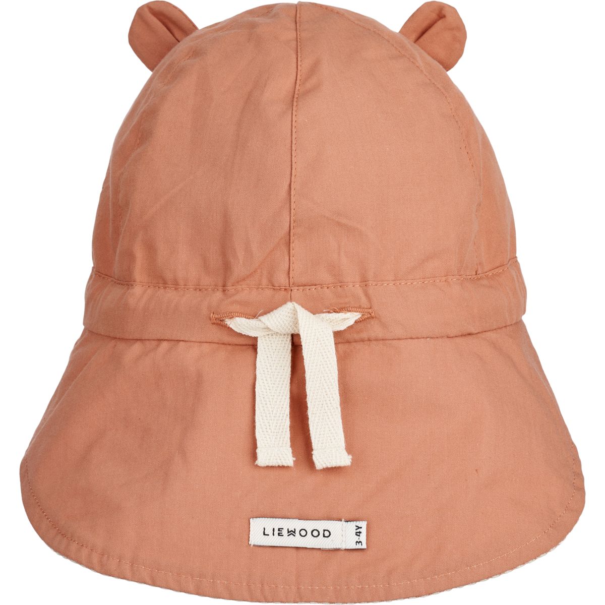 Gorm Seersucker Sun Hat - Y/D Stripe Tuscany rose / Sandy - Image 8