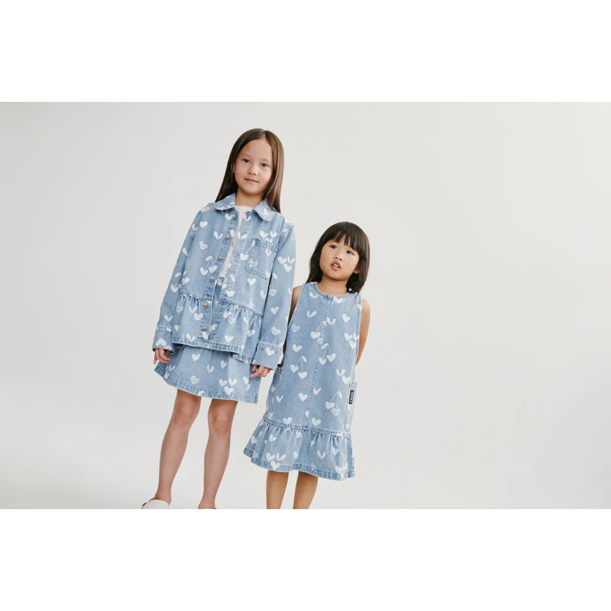 Kenza Printed Denim Overshirt - Sweethearts / light blue denim - Image 4