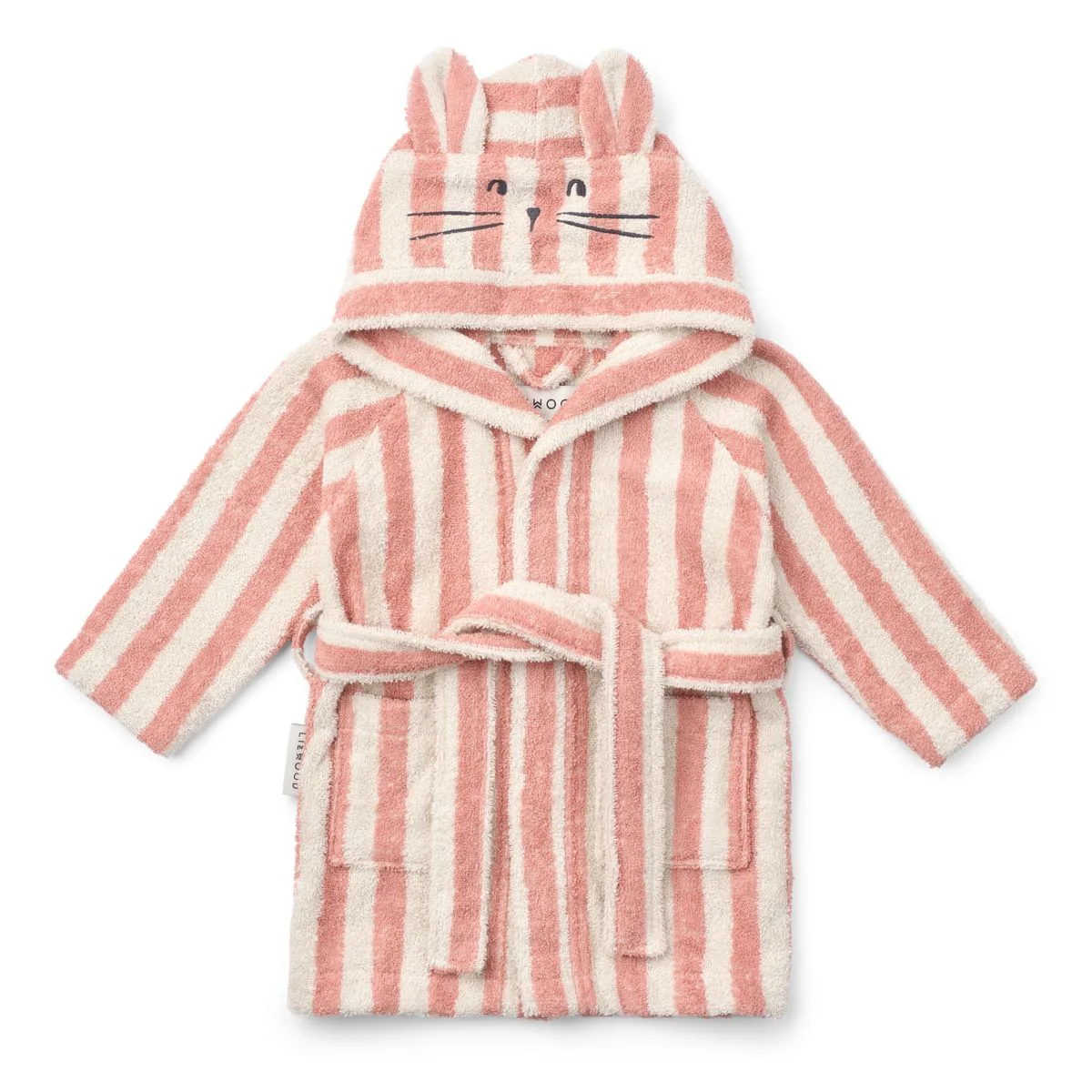 Lily Bathrobe - Coral blush / creme de la creme stripe