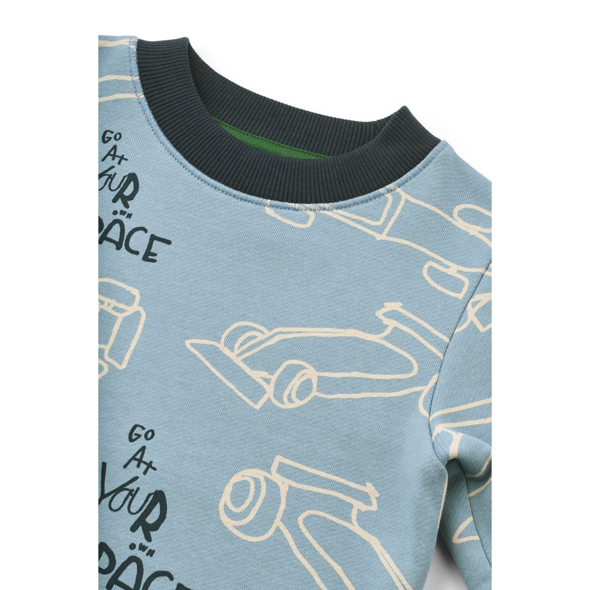 RIDLEY Printed Sweatshirt - Race cars / Beach blue - Image 3