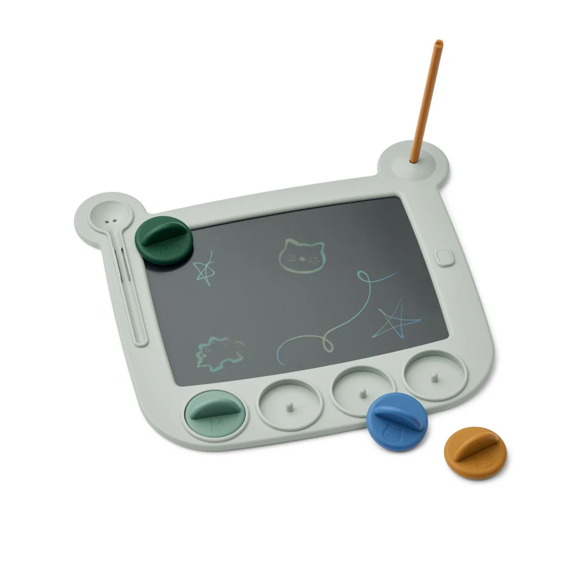 Venzora LCD Drawing Board with stamps - Dove blue multi mix - Image 2