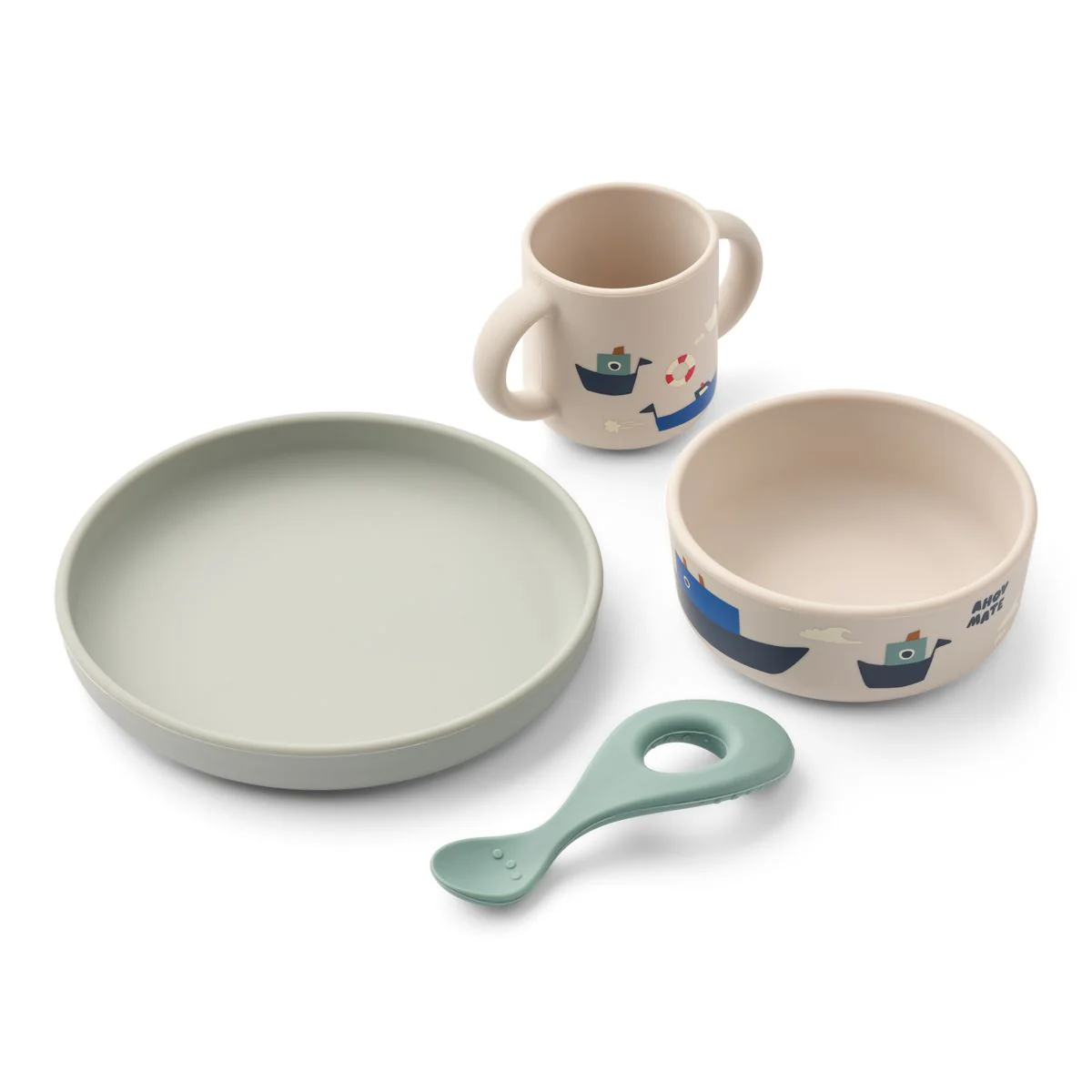VIVI Silicone Tableware Set - Sailing / Sandy
